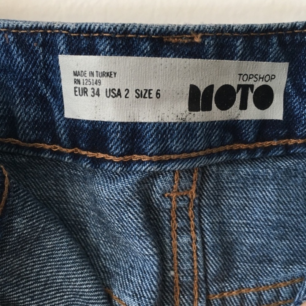 High waisted raw hem denim skirt - Picture 5 of 7